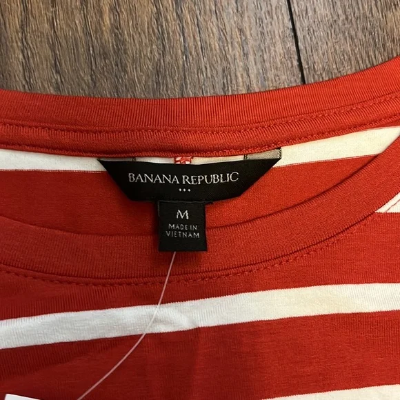 NWT Banana republic t shirt dress orange and white size medium - Picture 5 of 7